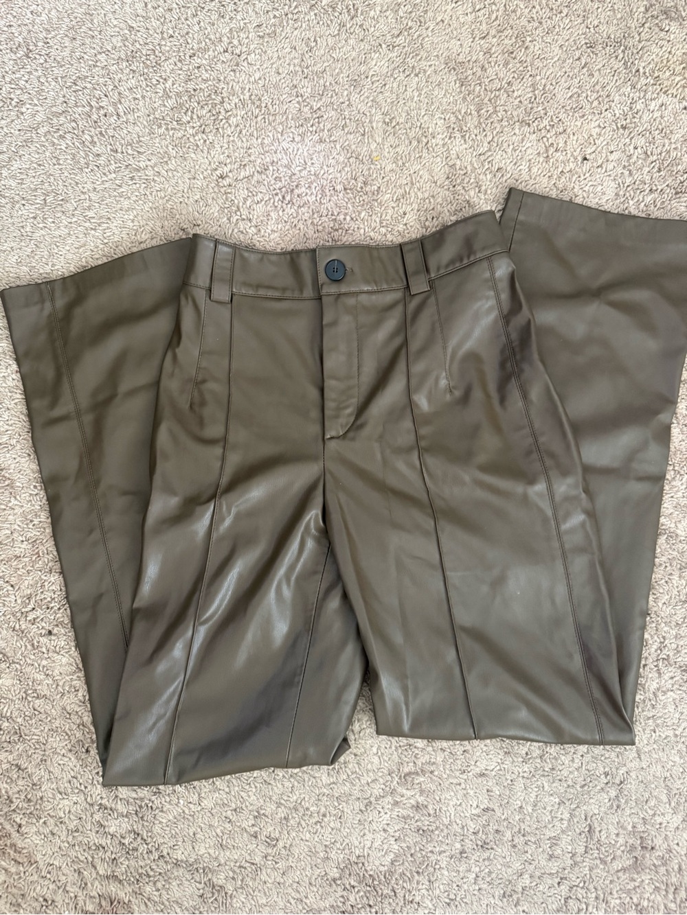 Zara Brown Faux Leather Trousers